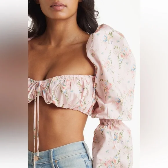 NWT House of CB Henrietta Shirred Bralette Top - Picture 5 of 15